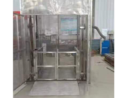 全不(bú)鏽鋼導軌式升降(jiang)貨梯